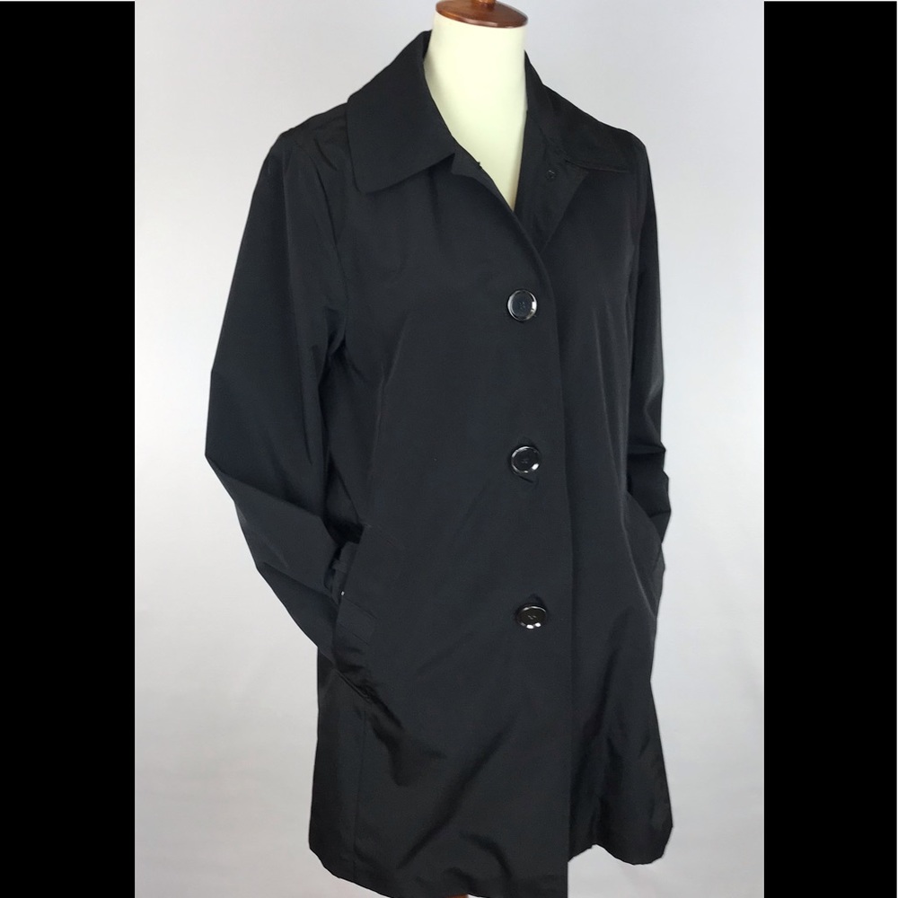 Classic London Fog Black Raincoat Medium